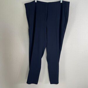 NEW Talbots Womens Plus 18W Navy Trousers Side Pockets Front Zip Closure Pants